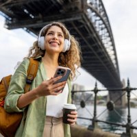 tourist sightseeing in sydney under the harbor bridge - travel stock pictures, royalty-free photos & images