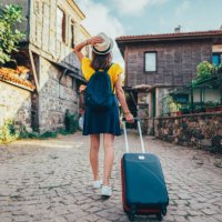 tourist woman traveling around europe - travel stock pictures, royalty-free photos & images