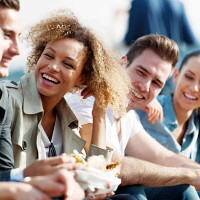 tourists and friends having a snack in ortakoy - junk food stock pictures, royalty-free photos & images