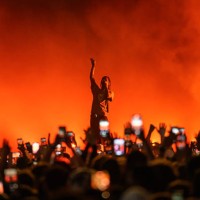 Travis Scott performs at Hayarkon Park on March 14, 2023 in Tel Aviv, Israel.