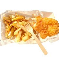 tray of fish and chips - junk food stock pictures, royalty-free photos & images