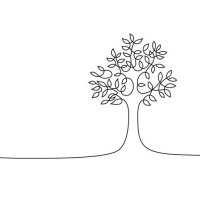 tree drawing - garden decoration stock illustrations