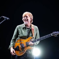 Trey Anastasio of Phish performs at Bridgestone Arena on October 06, 2023 in Nashville, Tennessee.