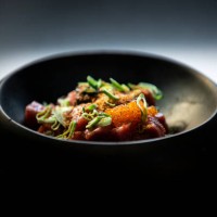 tuna tartare with vegetables - food stock pictures, royalty-free photos & images