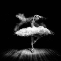 tutu from powder. beautiful ballet dancer, dancing with powder on stage - fashion stock pictures, royalty-free photos & images