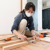 two friends work on a diy project - home decoration stock pictures, royalty-free photos & images