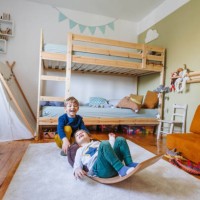 two little boys playing in their room - home decoration stock pictures, royalty-free photos & images