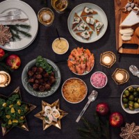 typical smörgåsbord for christmas a little of everything suitable for smaller gatherings - food stock pictures, royalty-free photos & images