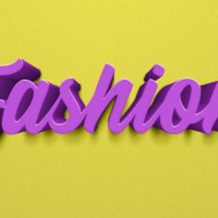 typography with 3d effect with the word fashion in purple color on a yellow background - fashion stock pictures, royalty-free photos & images