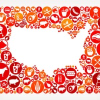 usa karte barbecue party symbol muster hintergrund - junk food stock-grafiken, -clipart, -cartoons und -symbole