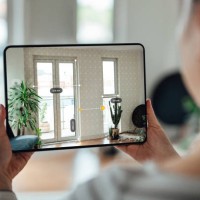 using augmented reality technology to measure dimensions - home decoration stock pictures, royalty-free photos & images