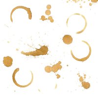 various coffee drips and stains on a white background - coffee stockfoto's en -beelden