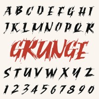 vector grunge font set. capitals alphabet - fashion stock illustrations