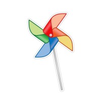vector illustration of a colorful paper windmill - garden decoration stock illustrations