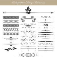 vector illustration of calligraphic elements - fashion stock illustrations