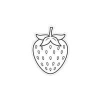 vector illustration of red strawberry cartoon drawing with white border black and white drawing for children to learn to color according to the picture. - garden decoration stock illustrations