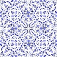 vector tile pattern, lisbon arabic floral mosaic, mediterranean seamless navy blue ornament. - fashion stock illustrations