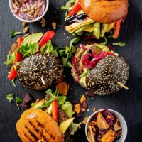 vegan burgers - junk food stock pictures, royalty-free photos & images