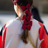 Vicky Montanari wears bowknot hair band outside Marimekko during the Copenhagen Fashion Week AW24 on February 01, 2024 in Copenhagen, Denmark.