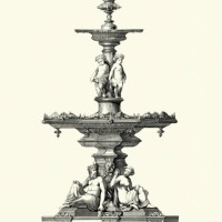 victorian cast iron fountain, mid 19th century - garden decoration stock illustrations