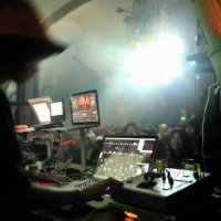 video jockey an is operated at a nightclub. - concert stock pictures, royalty-free photos & images