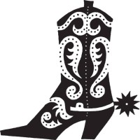 view of boot with ornaments and spur - fashion stock illustrations
