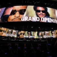 View of Halo Board promoting the Bruno Mars concert, which will be the grand opening of the Intuit Dome, during a press preview on July 19, 2024 in...