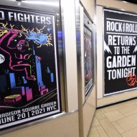 View of posters inside as The Foo Fighters reopen Madison Square Garden on June 20, 2021 in New York City. The concert, with all attendees...