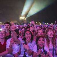 View of the crowd during Lana Del Rey concert at Primavera Sound Festival on May 31, 2024 in Barcelona, Spain.