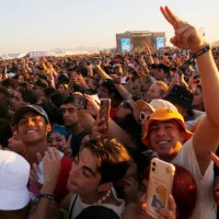 View of the crowd during The 1975 show on the closing day of Lollapalooza Chile 2023 at Parque Cerrillos on March 19, 2023 in Santiago, Chile.