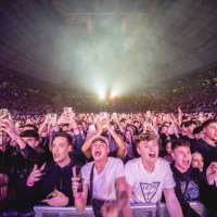 View of the crowd during the Bad Gyal concert at Palau Sant Jordi on February 09, 2024 in Barcelona, Spain.