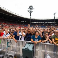 View of the crowd during the Bruce Springsteen show live at Ernst Happel Stadion on July 18, 2023 in Vienna, Austria.