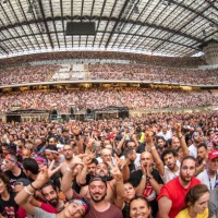 View of the crowd of The Rolling Stones concert at San Siro Stadium in Milan , June 21st, 2022.