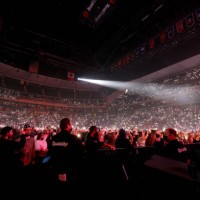 View of the crowd with cell phone lights on inside the venue during iHeartRadio 101.3 KDWB's Jingle Ball 2021 Presented by Capital One at Xcel Energy...