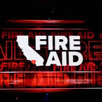 View of the stage during the FIREAID Benefit Concert for California Fire Relief at The Kia Forum on January 30, 2025 in Inglewood, California.
