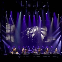 Vince Gill, Timothy B. Schmit, Don Henley, Deacon Frey, Joe Walsh and Steuart Smith of the Eagles perform at MGM Grand Garden Arena on September 27,...