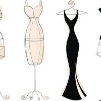 vintage dress forms - fashion stock illustrations