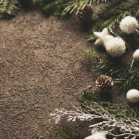 vintage frame from branch of christmas tree on old wood - garden decoration stock pictures, royalty-free photos & images