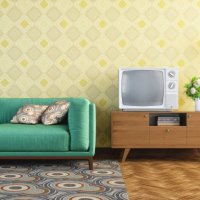 vintage woonkamer interieur - home decoration stockfoto's en -beelden