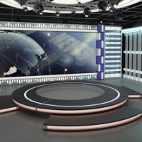 virtual tv studio set. green screen background. 3d rendering - home decoration stock pictures, royalty-free photos & images