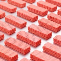 wafer biscuits on production line - junk food stock pictures, royalty-free photos & images