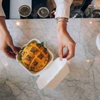 waiter preparing a take out burger - junk food stock pictures, royalty-free photos & images