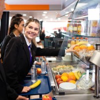 waiting in the lunch line - food stock pictures, royalty-free photos & images
