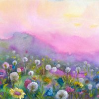 watercolor blooming valley - garden decoration stock illustrations