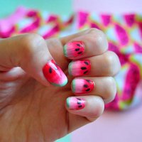 watermelon nail art - nails art stock pictures, royalty-free photos & images