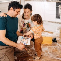 we choose the color for the wall - home decoration stock pictures, royalty-free photos & images