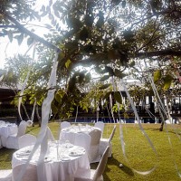wedding tables, outdoors - garden decoration stock pictures, royalty-free photos & images