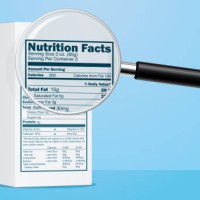 white box with magnified nutrition facts label - food stock illustrations