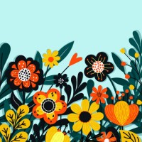 wildflowers - garden decoration stock illustrations