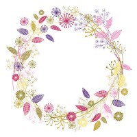 wildflowers garden wreath - garden decoration stock illustrations